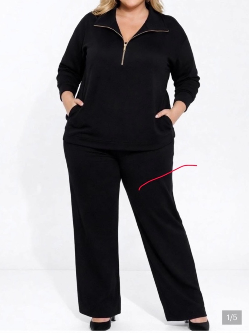 Joy performance 2 pc pant set Black size large
